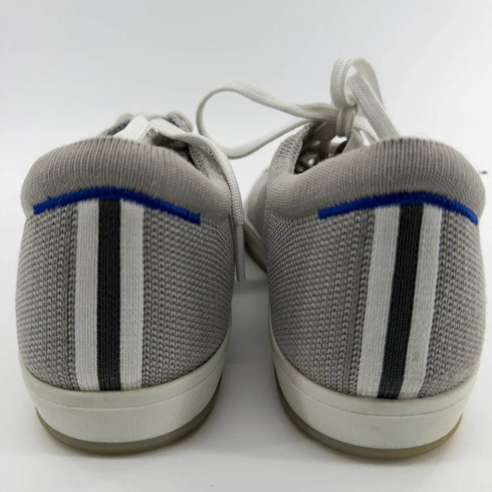 Rothys RS01 Mens Sneakers‎ Grey Knit Lace Up Low Top Shoes Size 9